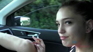 ATK Brooke squirts all over the car.