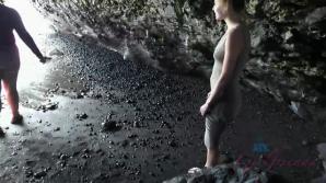 ATKporn Kyler enjoys the beach and the sea cave with you.